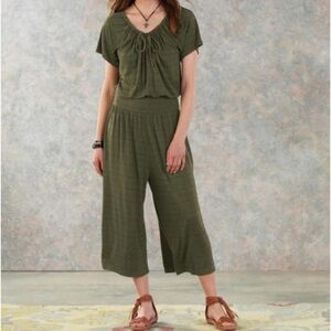 Sundance Felicity Olive Green Wide Leg Jumpsuit Size PS